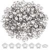 UNICRAFTALE Circa 300 pz 5 Petali di Perline di Fiori 304 distanziatori per Perline in Acciaio Inox 4 mm di Diametro Terminali per Collane Fai da Te Bracciali Creazione di Gioielli