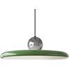 XIRYTU-H Lampadario a Sospensione LED 40cm, 36W Dimmerabile, Lampada a Soffitto Regolabile in Altezza, 3000K/4500K/6000K, Moderno in Metallo per Soggiorno, Sala da Pranzo (Argento + Verde)
