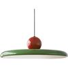 XIRYTU-H Lampadario a Sospensione LED 40cm, 36W Dimmerabile, Lampada a Soffitto Regolabile in Altezza, 3000K/4500K/6000K, Moderno in Metallo per Soggiorno, Sala da Pranzo (Rosso + Verde)