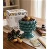 Mondocreazioni Vaso mezza pigna in ceramica porta fiori soprammobile colorato gic (Verde, 12 x 11 CM ART 862519)