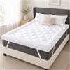 Diva Home & Textile - Coprimaterasso bianco spesso 10 cm, super king, 1200 GSM, imbottitura in fibra cava, supporto posteriore, qualità hotel, microfibra, trapuntato a diamante, con robuste fasce