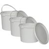 Nipter Secchio di plastica alimentare Nipter con coperchio, bianco, 10L x 3 pezzi