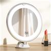 EMKE Specchio per trucco a LED, ingrandimento 5x, con ventosa, rotazione a 360° e supporto a ventosa bloccabile, specchio da viaggio con luce fredda, specchio portatile da barba per sopracciglia a