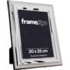 Frametigo - Portafoto con Perline Placcate in Argento, 20x25cm - Supporto e Supporto in Velluto - Finestra in Vetro Reale - Resistente All'appannamento - Orientamento Orizzontale o Verticale