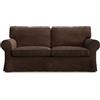 MASTERS OF COVERS Copridivano compatibile con Ikea Ektorp 2 posti, rivestimento di ricambio, realizzato a mano, 100% cotone (marrone, cord)