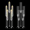 MSDADA 2 Pezzi Candelabro Moderno Alto 68 cm, Portacandele in Acrilico Trasparente 5 Bracci con Paralume, Centrotavola per Festa Matrimonio e Natale, Decorazione per Camino, Regalo per Casa, Per LED 2 cm