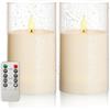 JVURICE Candele LED impermeabili, 17,5 cm, confezione da 2 candele senza fiamma con telecomando e timer, candele esterne a batteria, adatte per veranda, giardino, tavolo da pranzo, soggiorno, camino