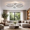 Arcadia Plafoniera Led Soffitto Moderna con Luce Calda e Fredda Dimmerabile con Telecomando e App - Lampadario Camera da Letto Soggiorno Cucina Cameretta - 4300LM 80 cm - Modello Apollo (Bianco)