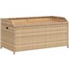 vidaXL Panca Portaoggetti Beige Misto 100x50x52 cm Polyrattan e Acacia