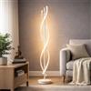 Arcadia Lampada da Terra LED Moderna Forma di Spirale | Piantana Design Contemporaneo | Luce Calda/Fredda | Lampada Salotto Camera da Letto Studio, Arredo Interni Elegante 150 cm (Bianco)