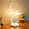 Arcadia Lampada da Comodino LED - Luce Notturna Dimmerabile Bianco Freddo, Naturale e Caldo - Design Moderno 3200 Lumen - Abat-jour per Camera da Letto, Scrivania e Salotto - 38 x 23 cm (1 x Bianco)