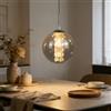 CBJKTX Lampada a sospensione in vetro 1 luce Moderna Grigio fumo Lampada da