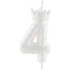 Zi Lan Candele di compleanno con corona bianca glitterata, classica candela bianca con numero di compleanno per decorazioni per torte, decorazioni per ragazze, anniversario di matrimonio, celebrazione