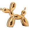 YOYUMI Ornamento Scultura Cane Palloncino elettroplaccato, statua in ceramica lucida speculare per soggiorno, camera da letto e ufficio, oro 10,5 * 10,5 * 4 cm