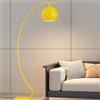 FROIDEXG Lampada da terra ad arco nordico Lampada da terra per soggiorno Lampade da terra in ferro nero Lampada alta per camera da letto E27 con lampadina Paralume regolabile Lampada standard moderna