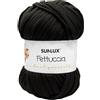 SUNLUX Fettuccia Nera 200g, Filato per borse, Fettuccia Spessa 2,5cm x 60m