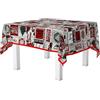 HOME ZEN HOUSEHOLD LINEN tovaglia art. nobile plastica pvc cerata antimacchia no stiro rosso natale copritavolo moderno da sala cucina con disegni fantasia (SNOWMAN CHRISTMAS, 120X160 CM)