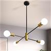 Mengjay Lampadari Sputnik a 4 Luci,Lampadario Industriali Vintage,E27 Lampada da Soffitto Industriale,Lampada a Sospensione Moderno per Camera da letto Soggiorno Loft Cucina (4 Luci)