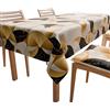 PETTI Artigiani Italiani - Tovaglia da Tavola, Tovaglia Cucina in Microfibra Antimacchia Disegno Cerchio Nero Oro X14 Posti (140x300 cm) 100% Made in Italy