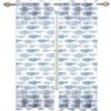 SVTUSR Tenda Oscurante Finestra Camera Da Letto Bambini Con Occhielli, 3D Motivo Ripetuto Di Pesce Azzurro Su Sfondo Bianco Motivo Tende Oscuranti Termiche Isolanti Per Soggiorno Moderne 140X160Cm 2 Pezzi