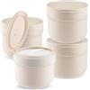 Mirrline 4 contenitori vuoti in plastica da 300 ml, per cosmetici, con apertura larga, con coperchio, fodera interna e paletta, per lozioni, creme, unguenti, trucco, unghie, vernice, marrone