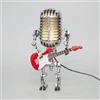 EHOTER Sherum Mic Rockbot, lampada vintage 2024 con microfono e robot, regalo musicale per uomini, per gli amanti della musica, lampada da scrivania vintage per comodino, camera da letto, studio