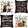 Artoid Mode Set da 4 Federe Cuscini Halloween Zucche Gatti Fantasmi 45x45cm | Stagionali Pipistrelli Let's Get Spooky Decorazioni per Divano Salotto
