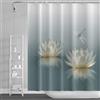 SDOTPMT 180x198cm Loto Fiore Tenda da doccia Carina Libellula Stazione termale Tenda da bagno Elegante Floreale Spirituale Meditazione per Femmina Tenda da doccia Impermeabile per Bagno con ganci