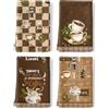 Arquiel Strofinacci Cotone 100% Caffè Retrò, Set 4 | Strofinacci in cotone 100% con Motivo Caffè, Decorazione Cucina e Idea Amanti del caffè Regalo Per Famiglia, 48x70cm
