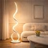 Arcadia Lampada da Terra LED Moderna a Spirale | Piantana Design Contemporaneo | Luce Calda/Fredda | Lampada Salotto Camera da Letto Studio, Arredo Interni Elegante 120 cm (Bianco)
