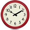 Lafocuse 24cm Orologio da Parete Cucina Silenzioso Vintage, Rosso Orologio da Muro Retro Decorativo per Cucina Sala da Pranzo Ristorante