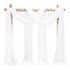 Showgeous 8 pannelli tende in chiffon per arco nuziale 28 x20ft tessuto bianco crema drappeggio arco tende in chiffon trasparente decorazioni in tela per soffitto