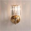 AoLa Lampada da Parete in Cristallo Oro, Luce da Parete in Ottone Vintage Fiorentina da Interno E27 Lampada da Comodino da Parete Industriale retrò lampade Lusso con paralumi Cristallo K9