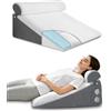 HOMCA Cuscino a Cuneo per Letto e Divano con Testa Rimovibile, 63x63x28cm