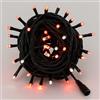 IXTRIMA Catena Luminosa LED, catenaria 10 Metri da esterno, 100 Luci, IP65 Impermeabile e Prolungabile con Effetto Flash, per Natale, Negozi, Balcone (Luce rossa - flash, Cavo nero)