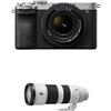 Sony Alpha 7CII di Sony | Fotocamera mirrorless full-frame (compatta, 33 MP, autofocus in tempo reale, 10 fps, video in 4K, display touch orientabile) + Lente SEL2860 + Lente SEL200600G (Argento)