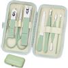 Aceoce Set per manicure, regalo aziendale, portatile, set di tagliaunghie, set di lussuosi strumenti per manicure, set professionale in acciaio inox, con custodia da viaggio, per uomini, donne