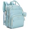 BabbleRoo Zaino per pannolini con fasciatoio per neonati, grande capacità, borsa per pannolini multifunzione, impermeabile, borsa da viaggio con custodia per ciuccio staccabile, azzurro polvere