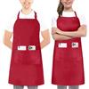 Utopia Kitchen 2 Pezzi Grembiule cucina per uomini e donne - regolabile 2 tasche Cuoco Grembiule con nastri lunghi per barbecue, ristoranti, caffetterie e giardinaggio, Rosso