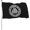 NIBABAEU Bandiera decorativa da giardino, bandiera da giardino, simbolo vichingo Valknut Odino, bandiera da appendere per giardino, decorazione da appendere, 60 x 90 cm