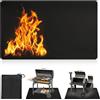 Yallmie Tappetino Ignifugo, 122x165cm Tappeto Ignifugo Barbecue Riutilizzabile, Pieghevole Resistente al Calore Tappetino per Braciere Tappetino Barbecue Ignifugo per Prato, Griglia, Camino, Grill, Patio