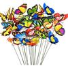 Tuxiaobu 24 pali decorativi da giardino a forma di farfalla, 9 cm, impermeabili, colorati, decorazioni per feste, per interni ed esterni, giardino, cortile, patio, vaso di fiori