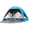 Wolfwise Tenda da Spiaggia UPF 50+ per Famiglia, Riparo Solare Anti-UV con 3 Finestre Ventilate, Pavimento Estensibile e Borsa per il Trasporto, Capacità 4 Persone, Dunkelblau