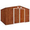 Parama Casetta da Giardino in Acciaio Zincato Effetto Legno 3,21x2,77x2,17 m, Capanno Porta Attrezzi da Esterno, Superficie 8,9 m², Tetto Spiovente e Doppia Porta - 131 kg