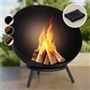 Blumfeldt Braciere da Giardino, Bracere da Esterno Legna, Braciere con Supporto, Braciere da Esterno Resistente Alle Intemperie con Griglia, Copertura Barbecue, Per Campeggio e Terrazzo 66 x 66 cm