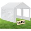 Suusolny 3 x 4 m Premium Grande Gazebo da Giardino con Protezione UV, Tende Laterali, Impermeabile, Resistente agli Agenti Atmosferici con Finestre, Tendone da Giardino, Tenda per Feste per Matrimoni