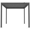 VERDELOOK | Pergola Bioclimatica Circe 100 Grigio 3x3 H2,5 m, Pergola da Giardino con Struttura e Lamelle in Acciaio Orientabili con Arganello, Tetto Frangisole Richiudibile con Grondaia Integrata