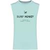 Surf Monkey Maglietta senza maniche da uomo - Cotone biologico, Ghiaccio, XL