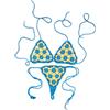 OLEETS Set Bikini all'Uncinetto per Donna - Costume da Bagno in Maglia di Cotone, Bikini, 2 Pezzi, Estivo, Sexy, da Spiaggia, A Vita Bassa, con Scollo A V, Lavorato A Maglia, in Tinta Unita, Vintag