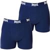 Lonsdale - Confezione da 2 paia di boxer da uomo in misto cotone con elastico in vita Blu mare M